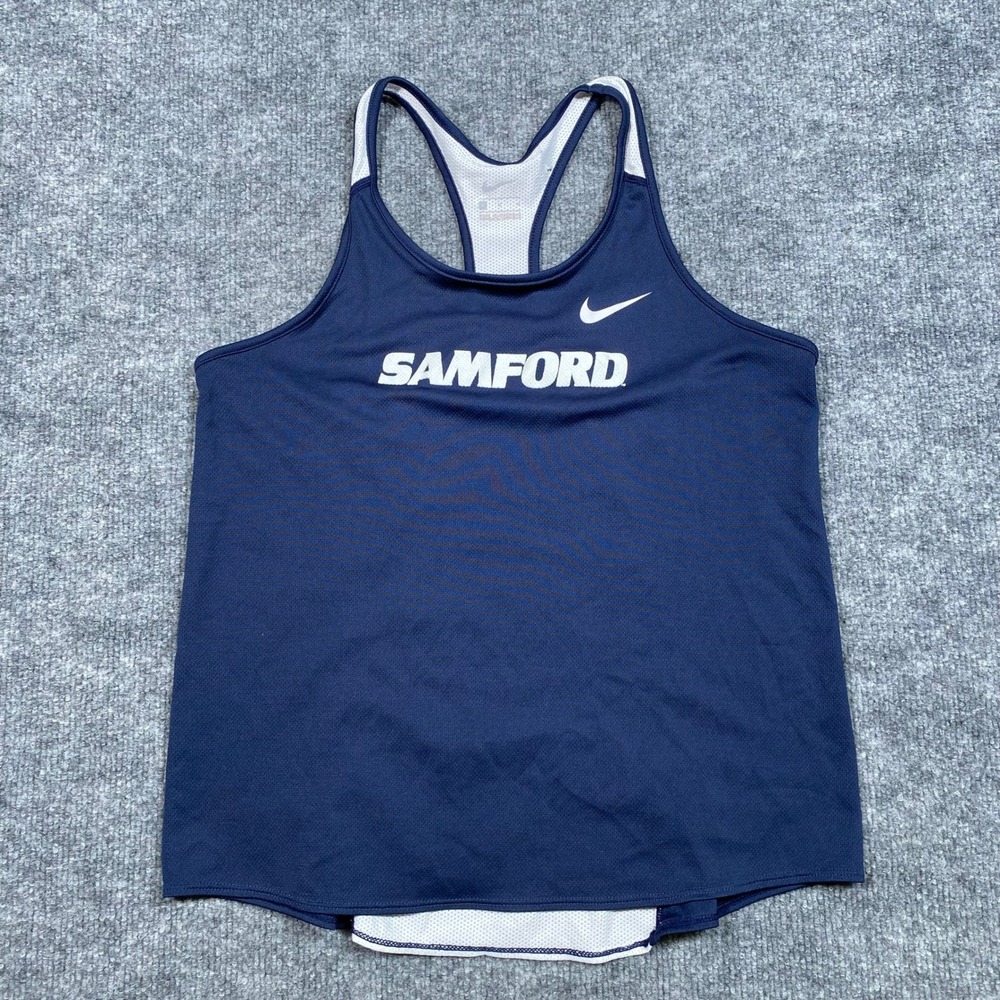 Nike Samford Bulldogs Navy‎ Blue Racerback Performance Tank Top Womens Medium